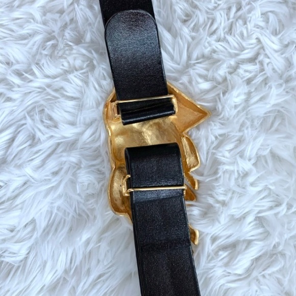 Vintage Doreen Ryan Gold Horse Buckle Leather Belt - Picture 15 of 16